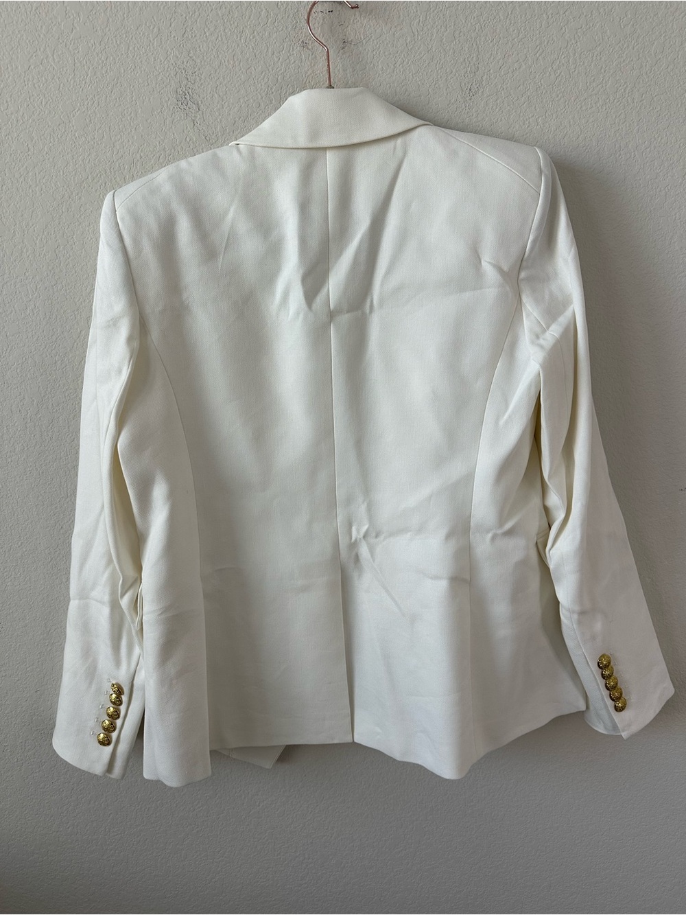 Veronica Beard Miller White Dickey Blazer Jacket Gold Buttons SZ US 12 - Picture 8 of 10
